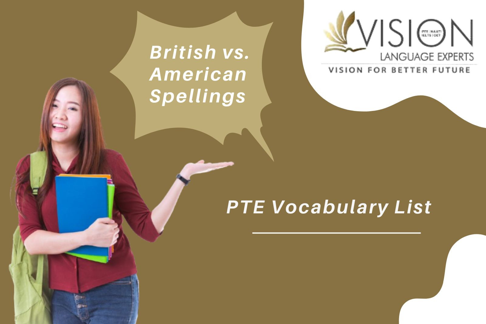 PTE Vocabulary List: British vs. American Spellings