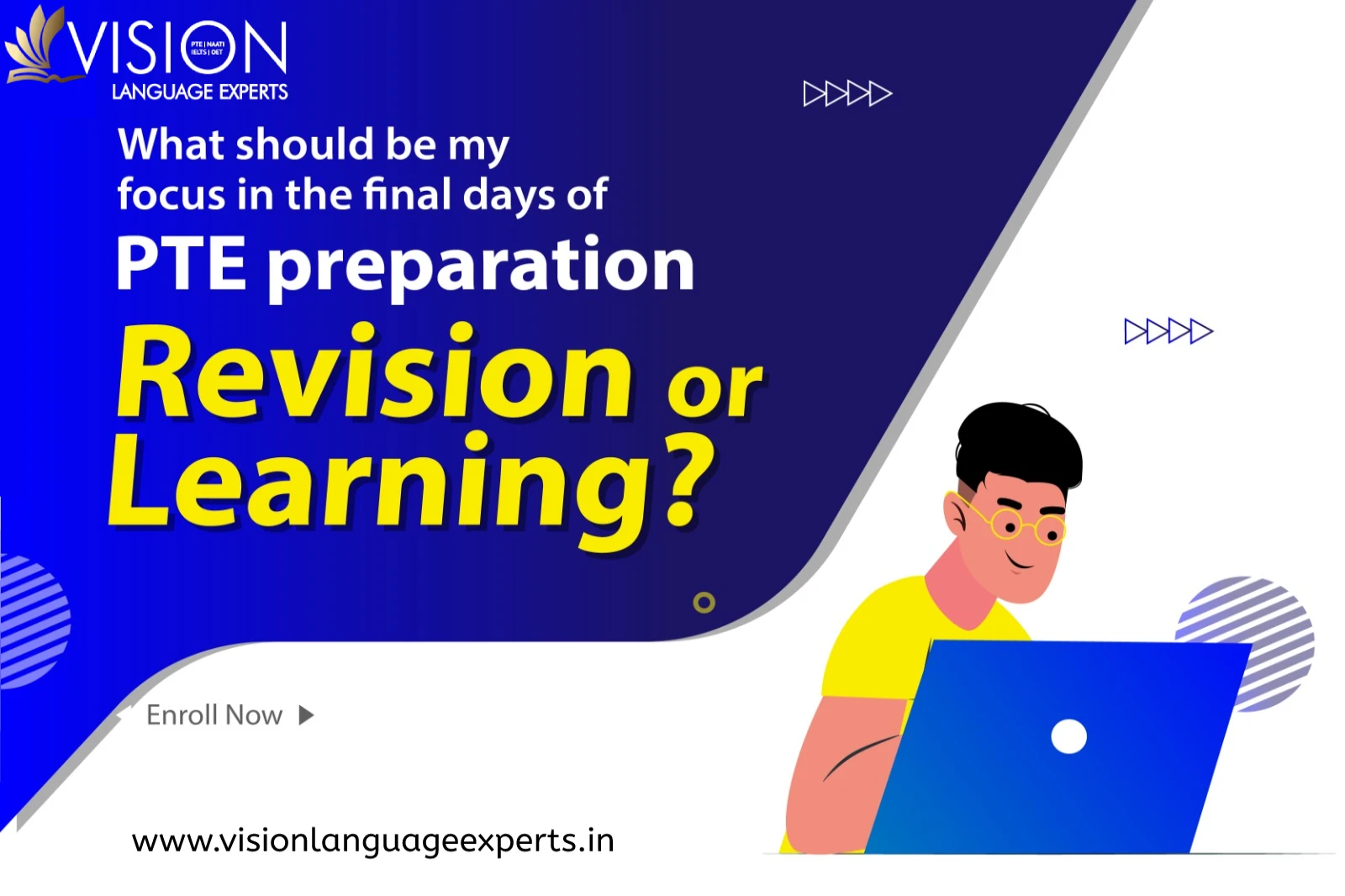 What should be my focus in the final days of PTE preparation: Revision or Learning?